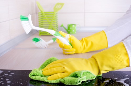 Experienced cleaning staff using advanced equipment